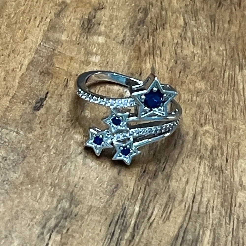 925 Blue Star Ring-NEW
